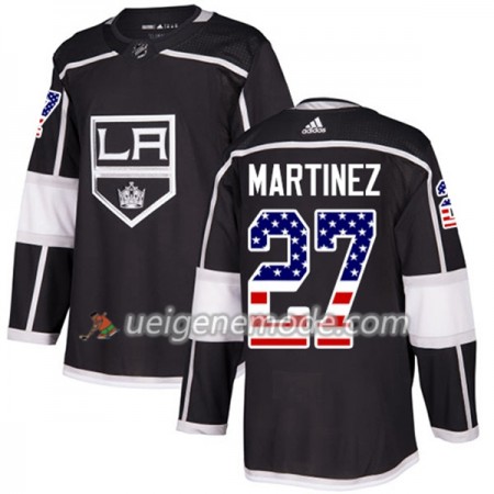 Herren Eishockey Los Angeles Kings Trikot Alec Martinez 27 Adidas 2017-2018 Schwarz USA Flag Fashion Authentic